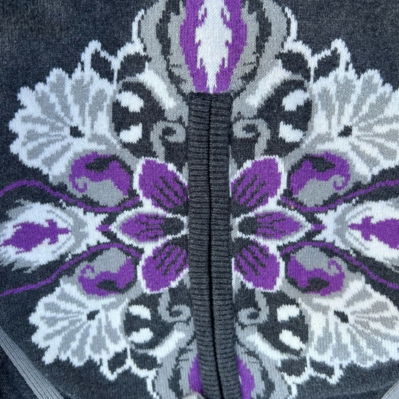 Athleta Nordic Half Zip Pullover  3/4 Zip Sweater Grey Purple Xs - Picture 3 of 10